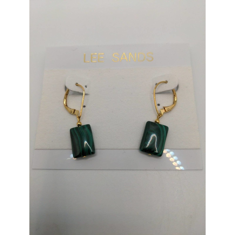 Lee Sands Malachite Interchangeable Dangle Earrin… - image 4